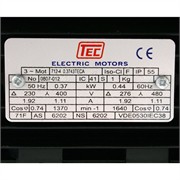 Photo of TEC 0.37kW (0.5HP) x 1370RPM/1920RPM AC Vector Motor, IP55, B3, 71 Frame