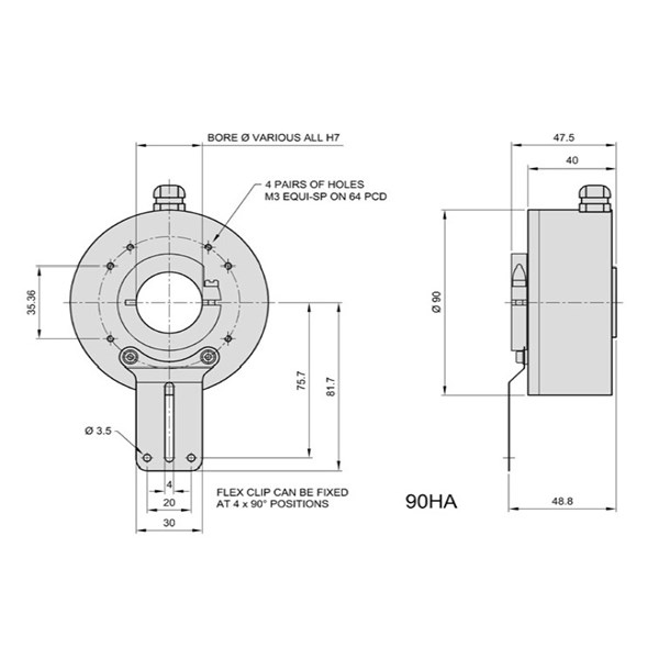 Photo of Industrial Encoders 90HA 1024ppr TTL/HTL Encoder 28mm Hollow Shaft