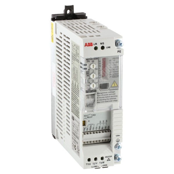 Photo of ABB ACS55 0.18kW 115V 1ph to 230V 3ph AC Inverter Drive, Unfiltered