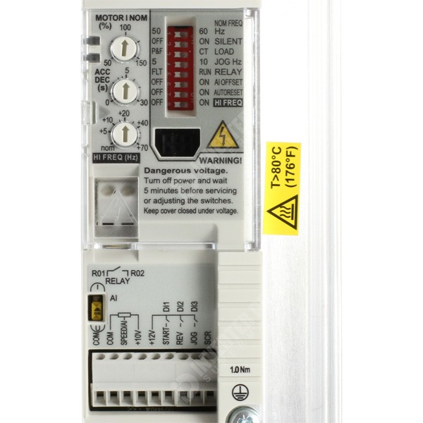 Photo of ABB ACS55 0.75kW 230V 1ph to 3ph AC Inverter Drive, Unfiltered