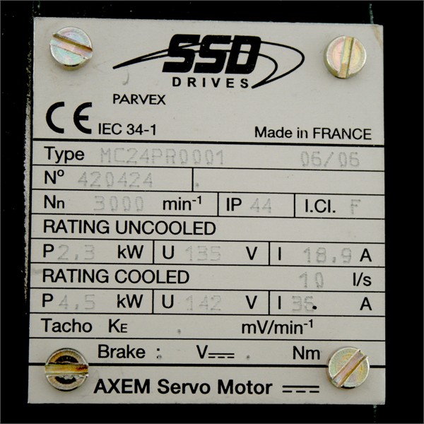 Photo of Axem - MC24P-R0001 DC Disc Armature Servo Motor