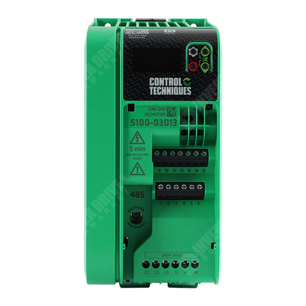Photo of CT Commander S100 IP20 2.2kW 230V 1ph to 3ph AC Inverter Drive, C3 EMC