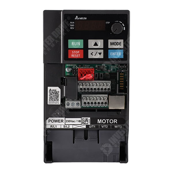 Photo of Delta ME300 IP20 2.2kW 230V 1ph to 3ph AC Inverter DBr STO C2 EMC