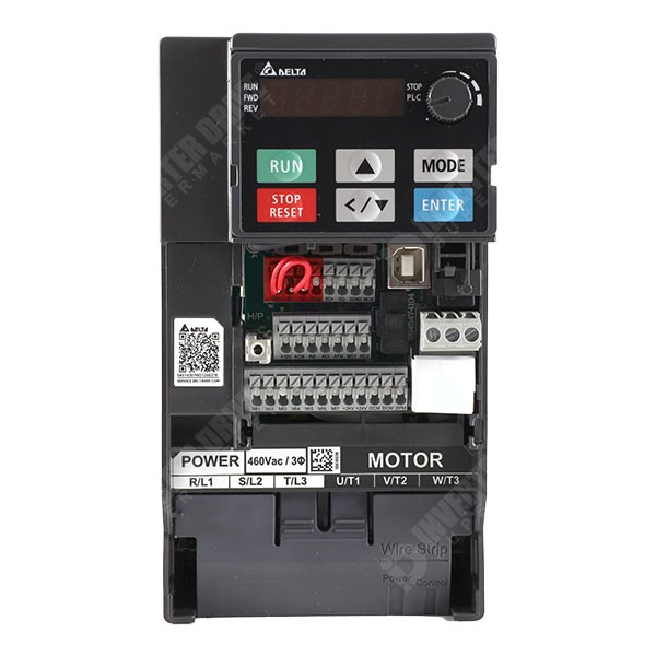 Photo of Delta MS300 IP20 2.2kW 230V 1ph to 3ph AC Inverter, DBr, STO, C2 EMC