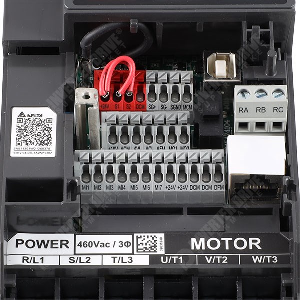 Photo of Delta MS300 IP20 2.2kW 230V 1ph to 3ph AC Inverter, DBr, STO, C2 EMC