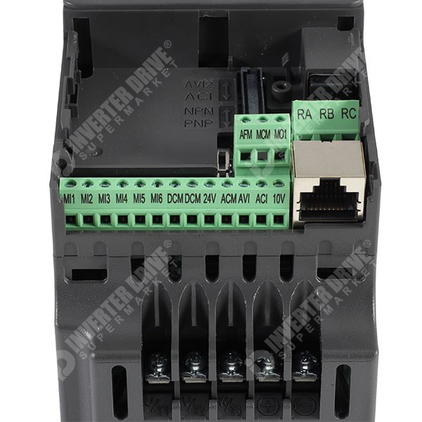 Photo of Delta VFD-E 0.4kW 230V 1ph to 3ph IP20 AC Inverter Drive, Cold Plate