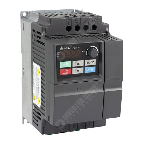 Photo of Delta VFD-EL-W-1 1.5kW 230V 1ph to 3ph Compact IP20 AC Inverter Drive, Unfiltered