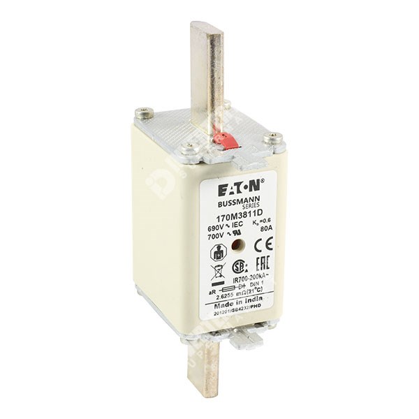Photo of Eaton Bussmann 80A 690Vac NH1 aR High Speed Fuse for 70A 590P/591P