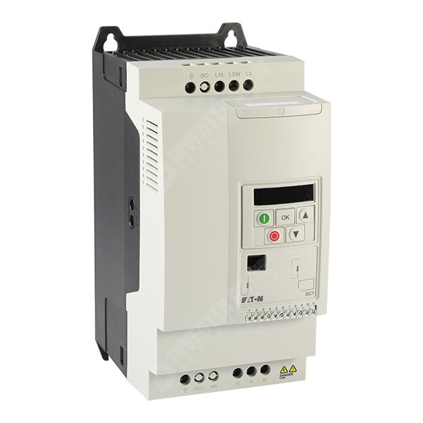 Photo of Eaton DC1 IP20 4kW 230V 1ph to 3ph AC Inverter, DBr, Unfiltered
