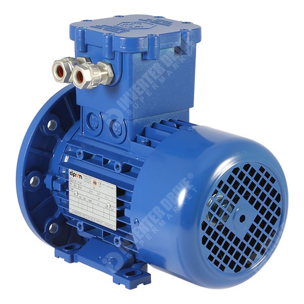 Photo of Elprom 0.75kW Aluminium ATEX  Zone 21 Three Phase Motor 230V/400V 4 Pole 80 Frame B35