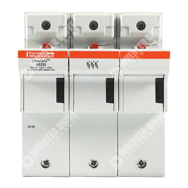 Photo of Mersen US22 3 Pole Fuse Holder suitable for 22mm x 58mm Barrel Fuses up to 125A