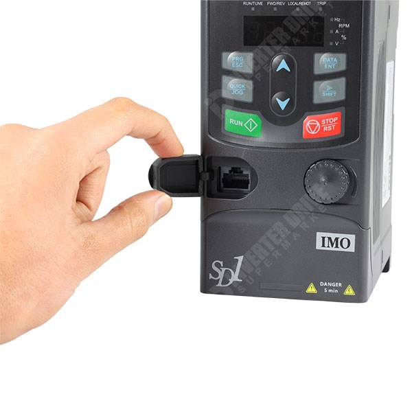 Photo of IMO SD1 0.75kW 230V 1ph to 3ph AC Inverter Drive, DBr, STO, Unfiltered