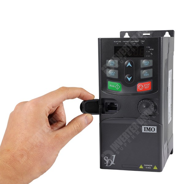Photo of IMO SD1 1.5kW 230V 1ph to 3ph AC Inverter Drive, DBr, STO, Unfiltered