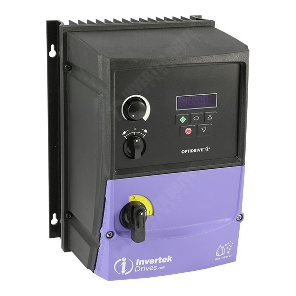 Photo of Invertek Optidrive E3 IP66 Indoor/Outdoor 2.2kW 230V 1ph to 3ph AC Inverter, DBr, SW, Unfiltered