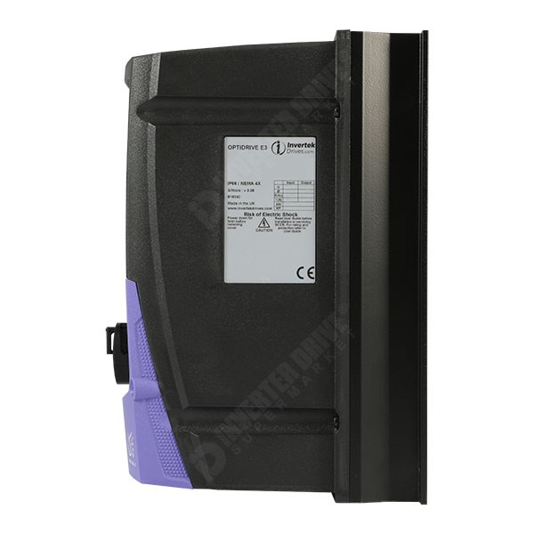 Photo of Invertek Optidrive E3 IP66 Indoor/Outdoor 2.2kW 230V 1ph to 3ph AC Inverter, DBr, SW, Unfiltered