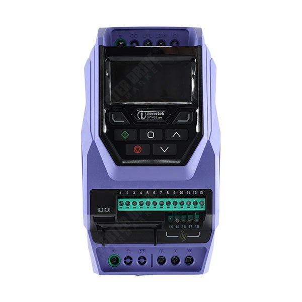 Photo of Invertek Optidrive Eco IP20 0.75kW 230V 1ph Fan/Pump AC Inverter Drive, STO, C2 EMC