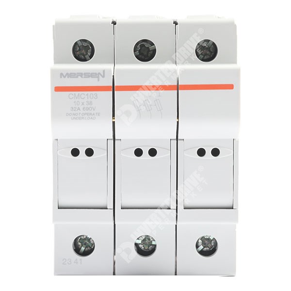 Photo of  Mersen CMC 3 Pole Fuse Holder suitable for 10mm x 38mm Barrel Fuses up to 32A