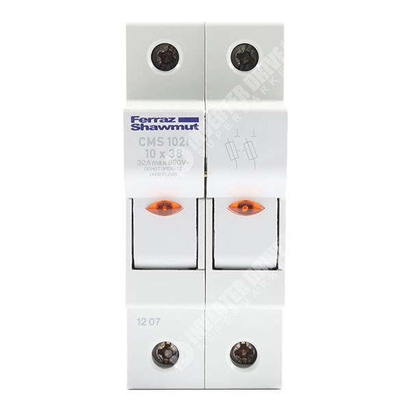 Photo of Mersen (Ferraz) - 2P 32A Fuse Holder (With Indicator) &amp; Power Circuit Off-Load Isolator for 10mm x 38mm Fuse - CMS102I