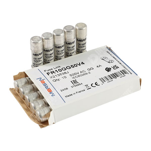 Photo of Mersen 4A 500Vac 10mm x 38mm gG General Purpose Fuse (10 pack)