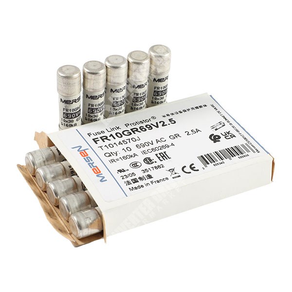 Photo of Mersen 2.5A 690Vac 10mm x 38mm gR High Speed Fuse (10 pack)