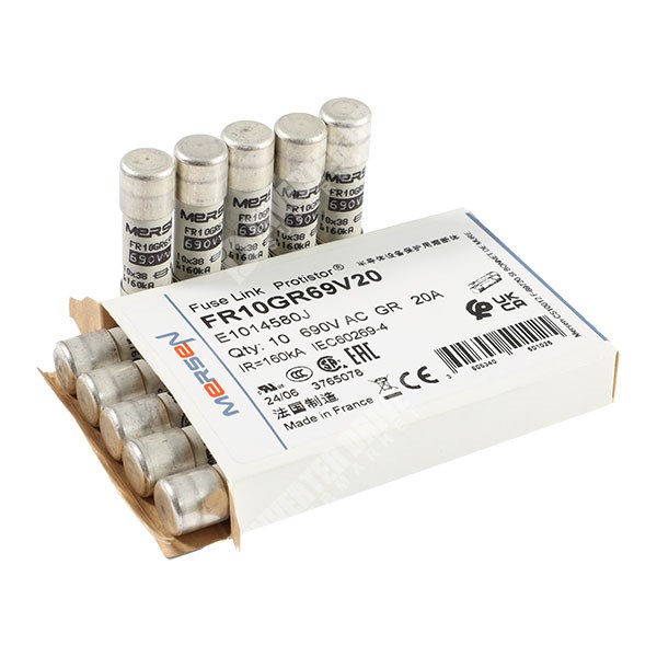Photo of Mersen 20A 690Vac 10mm x 38mm gR High Speed Fuse (10 pack)