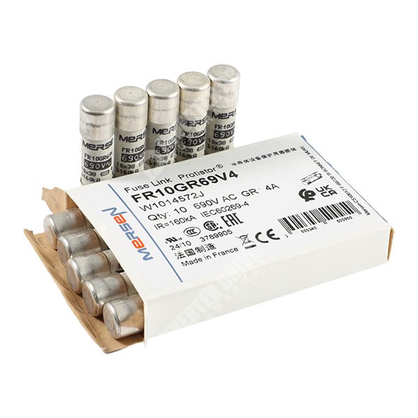 Photo of Mersen 4A 690Vac 10mm x 38mm gR High Speed Fuse (10 pack)