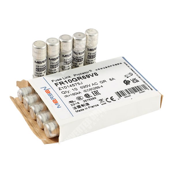 Photo of Mersen 8A 690Vac 10mm x 38mm gR High Speed Fuse (10 pack)