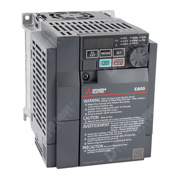 Photo of Mitsubishi E840 IP20 1.5kW/2.2kW 400V 3ph AC Inverter, DBr, STO, Unfiltered