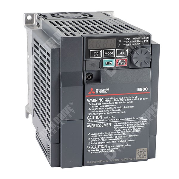 Photo of Mitsubishi E820S IP20 1.5kW 230V 1ph to 3ph AC Inverter, DBr, STO, Unfiltered