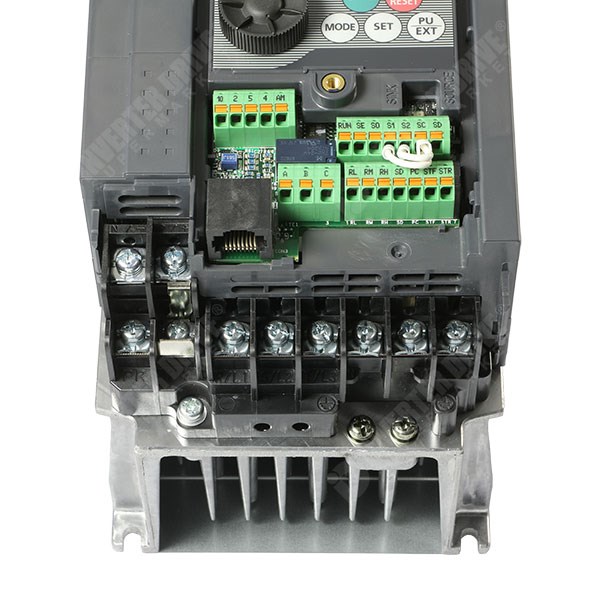 Photo of Mitsubishi D740 IP20 1.5kW 400V 3ph AC Inverter Drive, Unfiltered, STO, E8 Version.