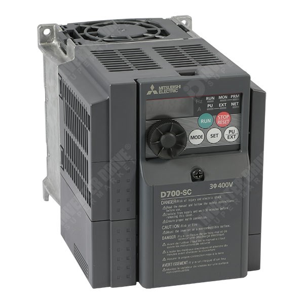 Photo of Mitsubishi D740 IP20 3.7kW 400V 3ph AC Inverter Drive, STO, Unfiltered, E8
