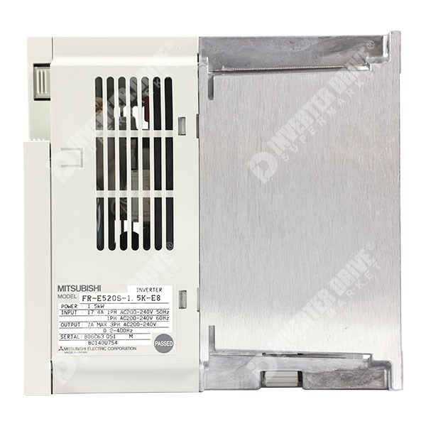 Photo of Mitsubishi E520S IP20 1.5kW 230V 1ph to 3ph AC Inverter Drive with E8 software Option