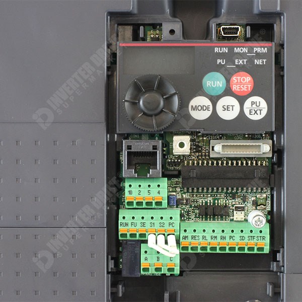 Photo of Mitsubishi E740 IP20 0.37kW 400V, AC Inverter Drive, DBr, STO, Unfiltered