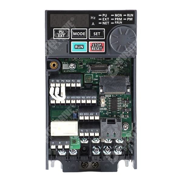 Photo of Mitsubishi E820S IP20 0.18kW 230V 1ph to 3ph AC Inverter, STO, Unfiltered