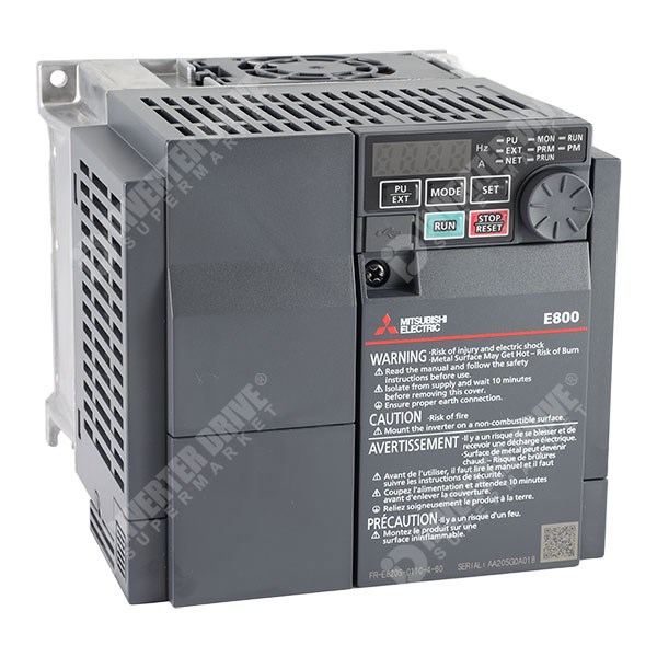 Photo of Mitsubishi E820S IP20 2.2kW 230V 1ph to 3ph AC Inverter, DBr, STO, Unfiltered
