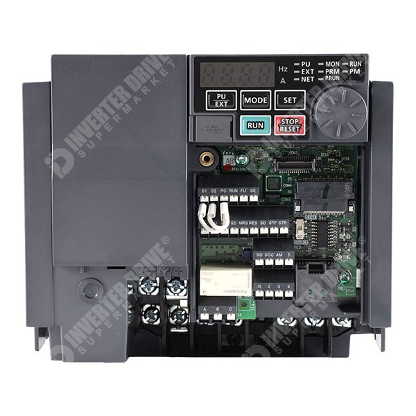 Photo of Mitsubishi E820S IP20 2.2kW 230V 1ph to 3ph AC Inverter, DBr, STO, Unfiltered