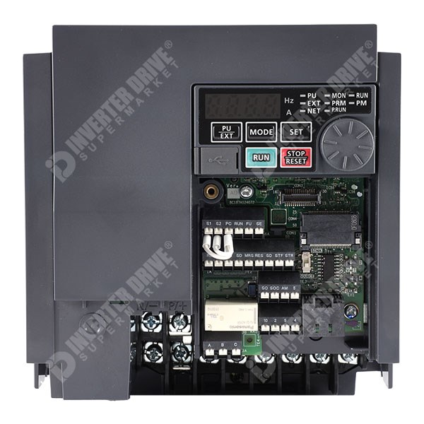 Photo of Mitsubishi E840 IP20 3.7kW/5.5kW 400V 3ph AC Inverter, DBr, STO, Unfiltered