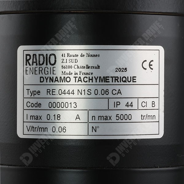 Photo of Radio-Energie RE.0444N Tacho IP44, Foot Mount, 60V CA Brushes 7mm Shaft