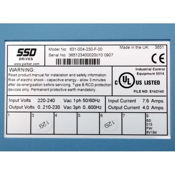 Photo of Parker SSD 631 - 4A x 230V AC Servo Drive