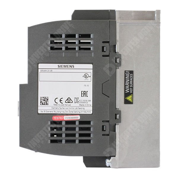 Photo of Siemens V20 0.55kW 230V 1ph to 3ph AC Inverter Drive, C1 EMC