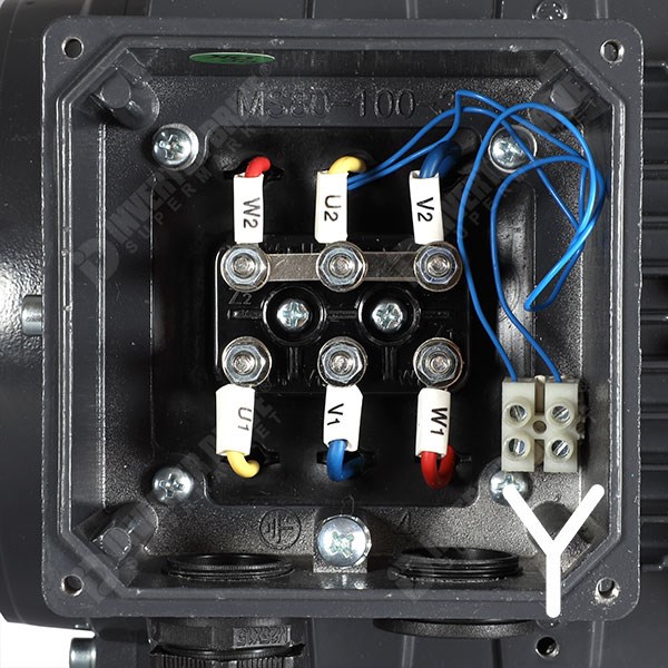 Photo of TEC IE3 1.1kW Motor 230V/400V 4 Pole 90S Frame B3 with Encoder &amp; Force Vent Fan