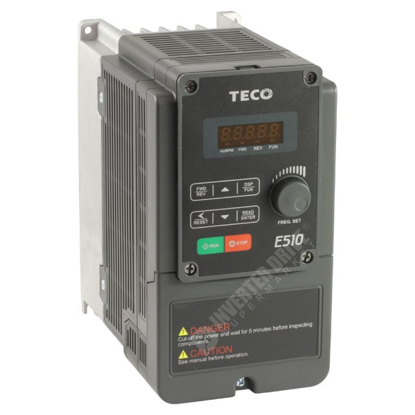 Photo of Teco E510 IP20 0.75kW 230V 1ph to 3ph AC Inverter Drive; DBr, C2 EMC