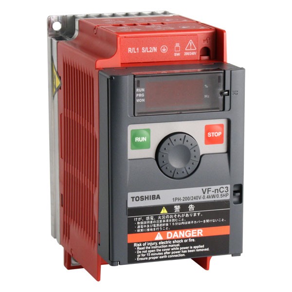 Photo of Toshiba VF-nC3 0.4kW 120V 1ph to 230V 3ph AC Inverter Drive, C1 EMC