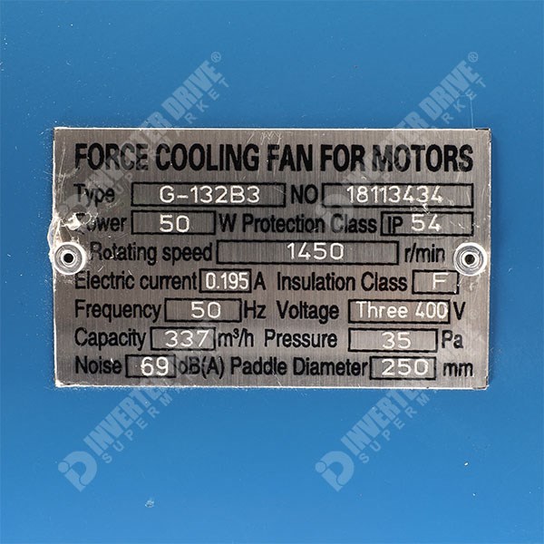 Photo of Universal Force Ventilation Fan for 132 Frame Aluminium Motor, 400V 3ph