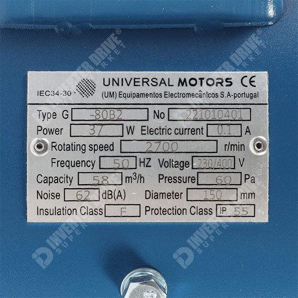 Photo of Universal Force Ventilation Fan for 80 Frame Aluminium Motor, 400V 3ph