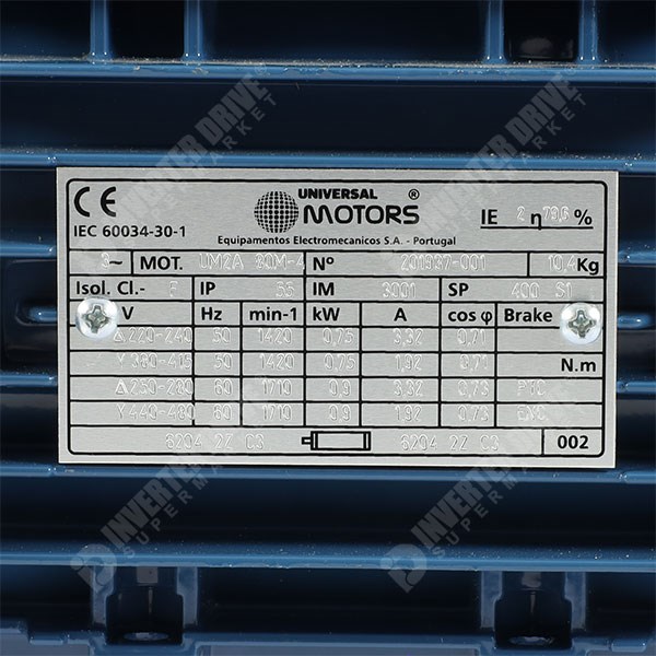 Photo of Universal 0.75kW 1500/2000RPM Vector Motor 230/400V 80 Frame
