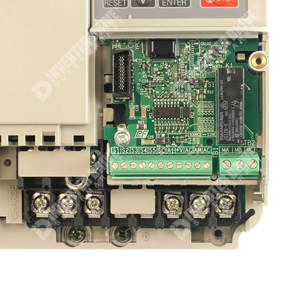 Photo of Yaskawa J1000 IP20, 4kW 230V 3ph to 3ph AC Inverter, DBr, Unfiltered